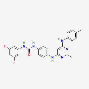 molecular formula C25H22F2N6O B11304429 1-(3,5-Difluorophenyl)-3-(4-((2-methyl-6-(p-tolylamino)pyrimidin-4-yl)amino)phenyl)urea 