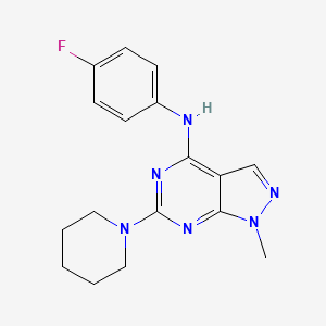 molecular formula C17H19FN6 B11304432 N-(4-fluorophenyl)-1-methyl-6-(piperidin-1-yl)-1H-pyrazolo[3,4-d]pyrimidin-4-amine 