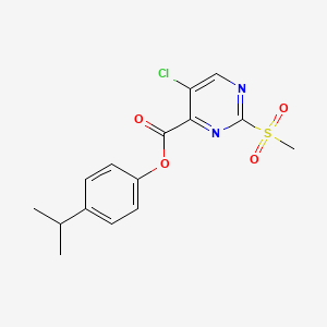 molecular formula C15H15ClN2O4S B11304438 4-(Propan-2-yl)phenyl 5-chloro-2-(methylsulfonyl)pyrimidine-4-carboxylate 