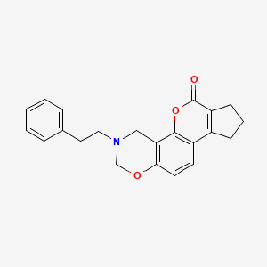 3-Phenethyl-3,4,8,9-tetrahydro-2H-cyclopenta[3,4]chromeno[8,7-E][1,3]oxazin-6(7H)-one