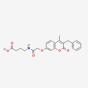 molecular formula C23H23NO6 B11304470 4-({[(3-benzyl-4-methyl-2-oxo-2H-chromen-7-yl)oxy]acetyl}amino)butanoic acid 