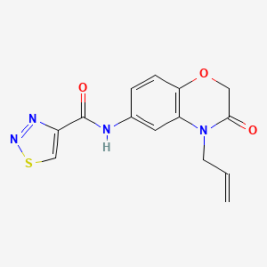 molecular formula C14H12N4O3S B11304472 N-[3-oxo-4-(prop-2-en-1-yl)-3,4-dihydro-2H-1,4-benzoxazin-6-yl]-1,2,3-thiadiazole-4-carboxamide 