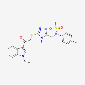 molecular formula C24H27N5O3S2 B11304482 N-[(5-{[2-(1-ethyl-1H-indol-3-yl)-2-oxoethyl]sulfanyl}-4-methyl-4H-1,2,4-triazol-3-yl)methyl]-N-(4-methylphenyl)methanesulfonamide 