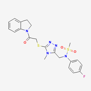 N-[(5-{[2-(2,3-dihydro-1H-indol-1-yl)-2-oxoethyl]sulfanyl}-4-methyl-4H-1,2,4-triazol-3-yl)methyl]-N-(4-fluorophenyl)methanesulfonamide