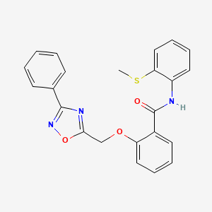 N-[2-(methylsulfanyl)phenyl]-2-[(3-phenyl-1,2,4-oxadiazol-5-yl)methoxy]benzamide