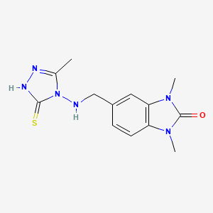 molecular formula C13H16N6OS B11304512 1,3-dimethyl-5-{[(3-methyl-5-sulfanyl-4H-1,2,4-triazol-4-yl)amino]methyl}-1,3-dihydro-2H-benzimidazol-2-one 