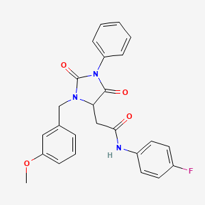 molecular formula C25H22FN3O4 B11304544 N-(4-fluorophenyl)-2-[3-(3-methoxybenzyl)-2,5-dioxo-1-phenylimidazolidin-4-yl]acetamide 