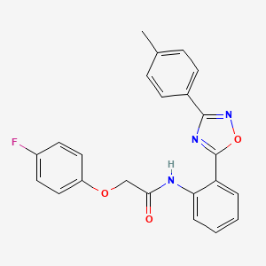 molecular formula C23H18FN3O3 B11304575 2-(4-fluorophenoxy)-N-{2-[3-(4-methylphenyl)-1,2,4-oxadiazol-5-yl]phenyl}acetamide 