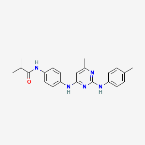 molecular formula C22H25N5O B11304581 2-methyl-N-[4-({6-methyl-2-[(4-methylphenyl)amino]pyrimidin-4-yl}amino)phenyl]propanamide 