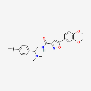 N-[2-(4-tert-butylphenyl)-2-(dimethylamino)ethyl]-5-(2,3-dihydro-1,4-benzodioxin-6-yl)-1,2-oxazole-3-carboxamide