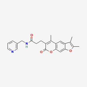 N-(pyridin-3-ylmethyl)-3-(2,3,5-trimethyl-7-oxo-7H-furo[3,2-g]chromen-6-yl)propanamide