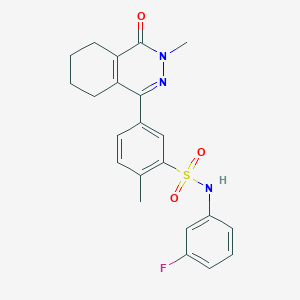 molecular formula C22H22FN3O3S B11304626 N-(3-fluorophenyl)-2-methyl-5-(3-methyl-4-oxo-3,4,5,6,7,8-hexahydrophthalazin-1-yl)benzenesulfonamide 