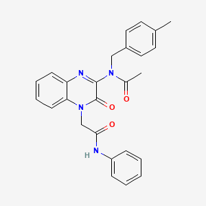 molecular formula C26H24N4O3 B11304640 N-(4-methylbenzyl)-N-{3-oxo-4-[2-oxo-2-(phenylamino)ethyl]-3,4-dihydroquinoxalin-2-yl}acetamide 