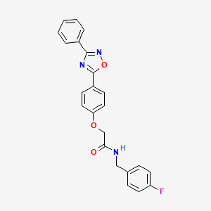 molecular formula C23H18FN3O3 B11304648 N-(4-fluorobenzyl)-2-[4-(3-phenyl-1,2,4-oxadiazol-5-yl)phenoxy]acetamide 