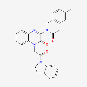 N-{4-[2-(2,3-dihydro-1H-indol-1-yl)-2-oxoethyl]-3-oxo-3,4-dihydroquinoxalin-2-yl}-N-(4-methylbenzyl)acetamide