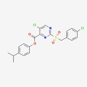 4-(Propan-2-yl)phenyl 5-chloro-2-[(4-chlorobenzyl)sulfonyl]pyrimidine-4-carboxylate