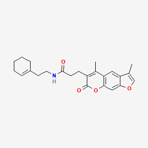 molecular formula C24H27NO4 B11304671 N-(2-cyclohex-1-en-1-ylethyl)-3-(3,5-dimethyl-7-oxo-7H-furo[3,2-g]chromen-6-yl)propanamide 