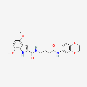 N-[4-(2,3-dihydro-1,4-benzodioxin-6-ylamino)-4-oxobutyl]-4,7-dimethoxy-1H-indole-2-carboxamide