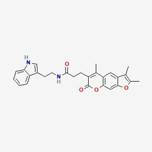 N-[2-(1H-indol-3-yl)ethyl]-3-(2,3,5-trimethyl-7-oxo-7H-furo[3,2-g]chromen-6-yl)propanamide