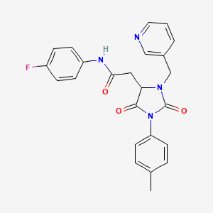 molecular formula C24H21FN4O3 B11304707 N-(4-fluorophenyl)-2-[1-(4-methylphenyl)-2,5-dioxo-3-(pyridin-3-ylmethyl)imidazolidin-4-yl]acetamide 