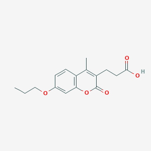 molecular formula C16H18O5 B11304715 3-(4-methyl-2-oxo-7-propoxy-2H-chromen-3-yl)propanoic acid 