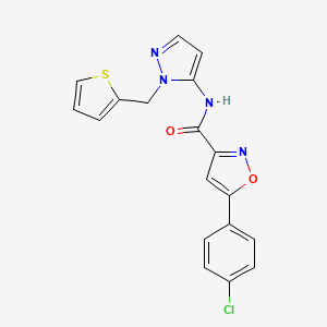 5-(4-chlorophenyl)-N-[1-(thiophen-2-ylmethyl)-1H-pyrazol-5-yl]-1,2-oxazole-3-carboxamide