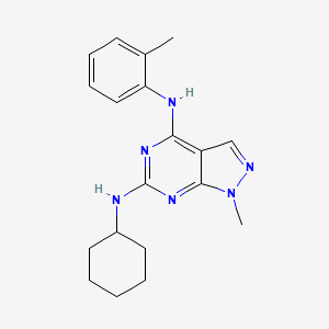 molecular formula C19H24N6 B11304734 N~6~-cyclohexyl-1-methyl-N~4~-(2-methylphenyl)-1H-pyrazolo[3,4-d]pyrimidine-4,6-diamine 