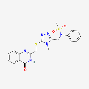 N-[(4-methyl-5-{[(4-oxo-3,4-dihydroquinazolin-2-yl)methyl]sulfanyl}-4H-1,2,4-triazol-3-yl)methyl]-N-phenylmethanesulfonamide