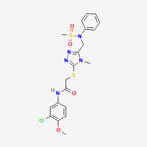 molecular formula C20H22ClN5O4S2 B11304761 N-(3-chloro-4-methoxyphenyl)-2-[(4-methyl-5-{[(methylsulfonyl)(phenyl)amino]methyl}-4H-1,2,4-triazol-3-yl)sulfanyl]acetamide 