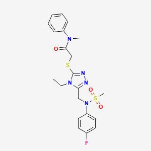 2-[(4-ethyl-5-{[(4-fluorophenyl)(methylsulfonyl)amino]methyl}-4H-1,2,4-triazol-3-yl)sulfanyl]-N-methyl-N-phenylacetamide