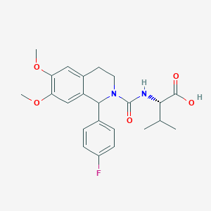 molecular formula C23H27FN2O5 B11304807 N-{[1-(4-fluorophenyl)-6,7-dimethoxy-3,4-dihydroisoquinolin-2(1H)-yl]carbonyl}-L-valine 