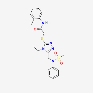 2-[(4-ethyl-5-{[(4-methylphenyl)(methylsulfonyl)amino]methyl}-4H-1,2,4-triazol-3-yl)sulfanyl]-N-(2-methylphenyl)acetamide