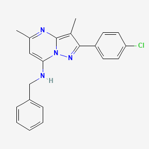 N-benzyl-2-(4-chlorophenyl)-3,5-dimethylpyrazolo[1,5-a]pyrimidin-7-amine