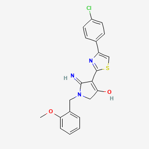 molecular formula C21H18ClN3O2S B11304882 5-amino-4-[4-(4-chlorophenyl)-1,3-thiazol-2-yl]-1-(2-methoxybenzyl)-1,2-dihydro-3H-pyrrol-3-one 