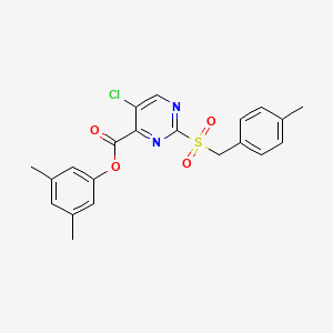 3,5-Dimethylphenyl 5-chloro-2-[(4-methylbenzyl)sulfonyl]pyrimidine-4-carboxylate