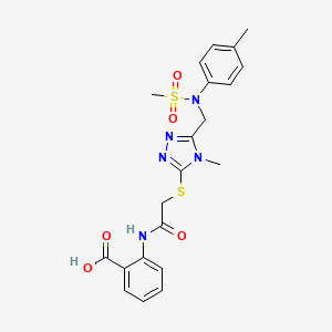 2-({[(4-methyl-5-{[(4-methylphenyl)(methylsulfonyl)amino]methyl}-4H-1,2,4-triazol-3-yl)sulfanyl]acetyl}amino)benzoic acid