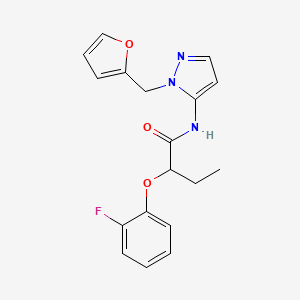 2-(2-fluorophenoxy)-N-[1-(furan-2-ylmethyl)-1H-pyrazol-5-yl]butanamide