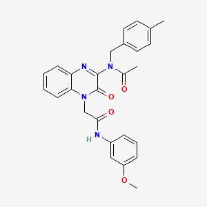 molecular formula C27H26N4O4 B11304949 N-(4-{2-[(3-methoxyphenyl)amino]-2-oxoethyl}-3-oxo-3,4-dihydroquinoxalin-2-yl)-N-(4-methylbenzyl)acetamide 