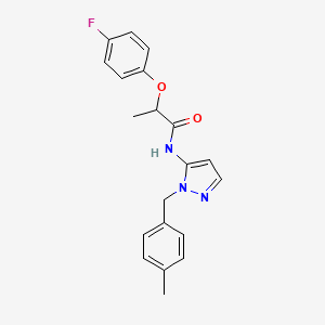 molecular formula C20H20FN3O2 B11304975 2-(4-fluorophenoxy)-N-[1-(4-methylbenzyl)-1H-pyrazol-5-yl]propanamide 