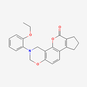 molecular formula C22H21NO4 B11304991 3-(2-ethoxyphenyl)-3,4,8,9-tetrahydro-2H-cyclopenta[3,4]chromeno[8,7-e][1,3]oxazin-6(7H)-one 