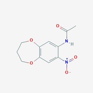 molecular formula C11H12N2O5 B113050 7-Acetamido-8-nitro-3,4-dihydro-2H-1,5-benzodioxepine CAS No. 81864-61-1
