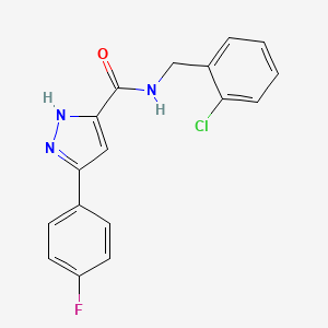 N-[(2-chlorophenyl)methyl]-3-(4-fluorophenyl)-1H-pyrazole-5-carboxamide