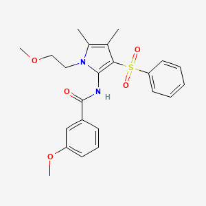 molecular formula C23H26N2O5S B11305015 3-methoxy-N-[1-(2-methoxyethyl)-4,5-dimethyl-3-(phenylsulfonyl)-1H-pyrrol-2-yl]benzamide 