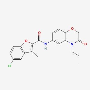 5-chloro-3-methyl-N-[3-oxo-4-(prop-2-en-1-yl)-3,4-dihydro-2H-1,4-benzoxazin-6-yl]-1-benzofuran-2-carboxamide