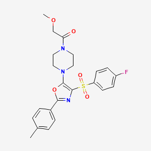 molecular formula C23H24FN3O5S B11305053 1-(4-{4-[(4-Fluorophenyl)sulfonyl]-2-(4-methylphenyl)-1,3-oxazol-5-yl}piperazin-1-yl)-2-methoxyethanone 