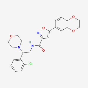 molecular formula C24H24ClN3O5 B11305056 N-[2-(2-chlorophenyl)-2-(morpholin-4-yl)ethyl]-5-(2,3-dihydro-1,4-benzodioxin-6-yl)-1,2-oxazole-3-carboxamide 