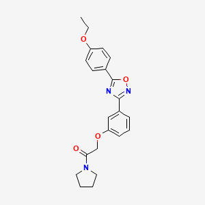 molecular formula C22H23N3O4 B11305067 2-{3-[5-(4-Ethoxyphenyl)-1,2,4-oxadiazol-3-yl]phenoxy}-1-(pyrrolidin-1-yl)ethanone 