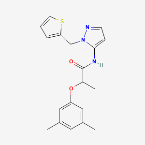 2-(3,5-dimethylphenoxy)-N-[1-(thiophen-2-ylmethyl)-1H-pyrazol-5-yl]propanamide