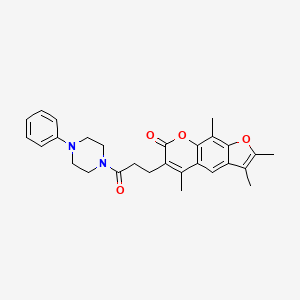 2,3,5,9-tetramethyl-6-[3-oxo-3-(4-phenylpiperazin-1-yl)propyl]-7H-furo[3,2-g]chromen-7-one