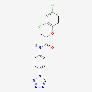 molecular formula C16H13Cl2N5O2 B11305115 2-(2,4-dichlorophenoxy)-N-[4-(1H-tetrazol-1-yl)phenyl]propanamide 